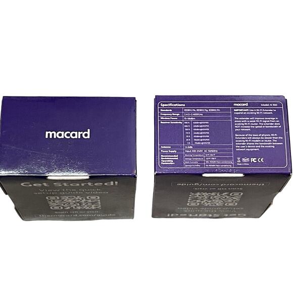 NIB Lot Of 2 Macard N300 Wireless 300Mbps Ethernet Dual Band WiFi Range Extender - Picture 6 of 8